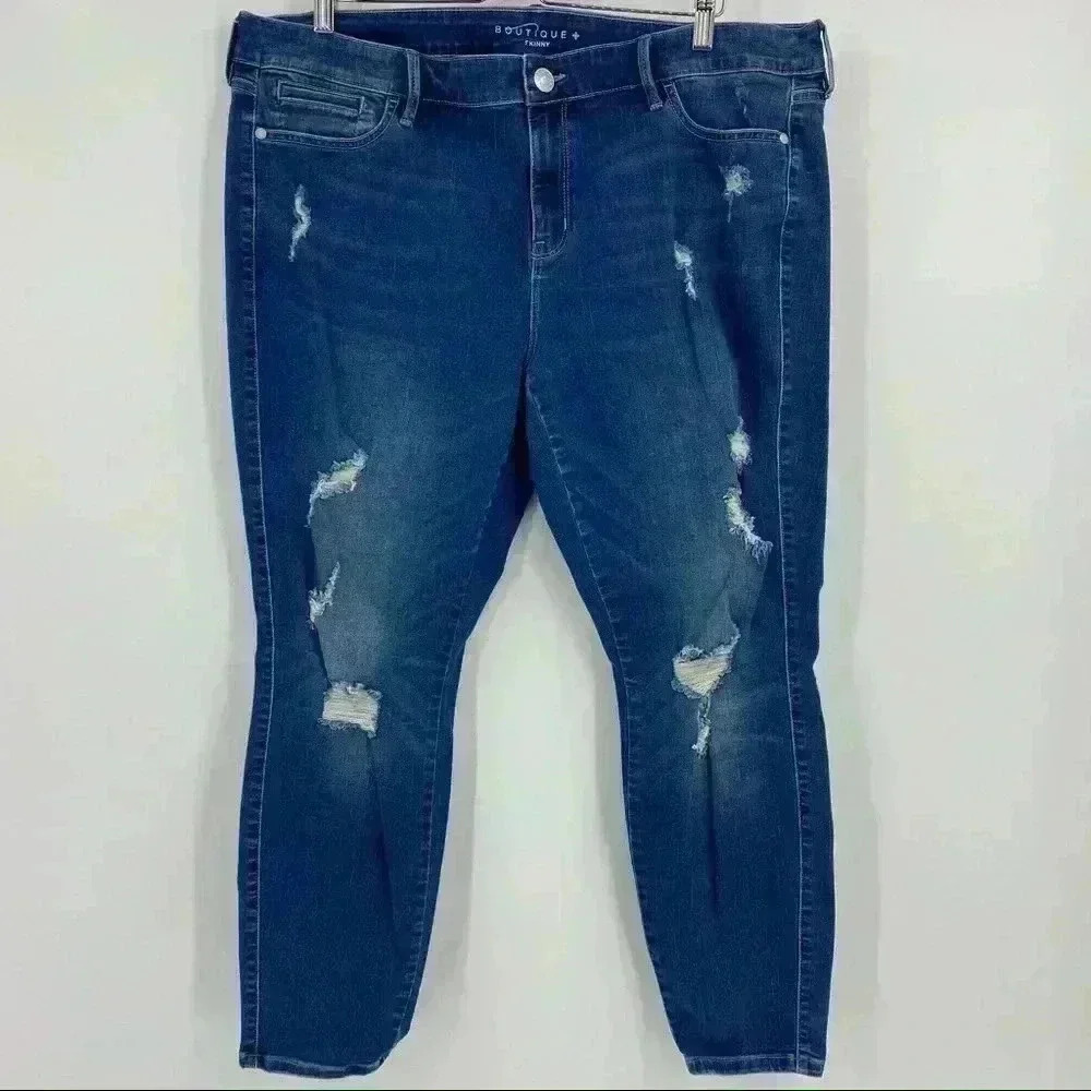 JCPenny BOUTIQUE Distressed Skinny Jeans Size 18W